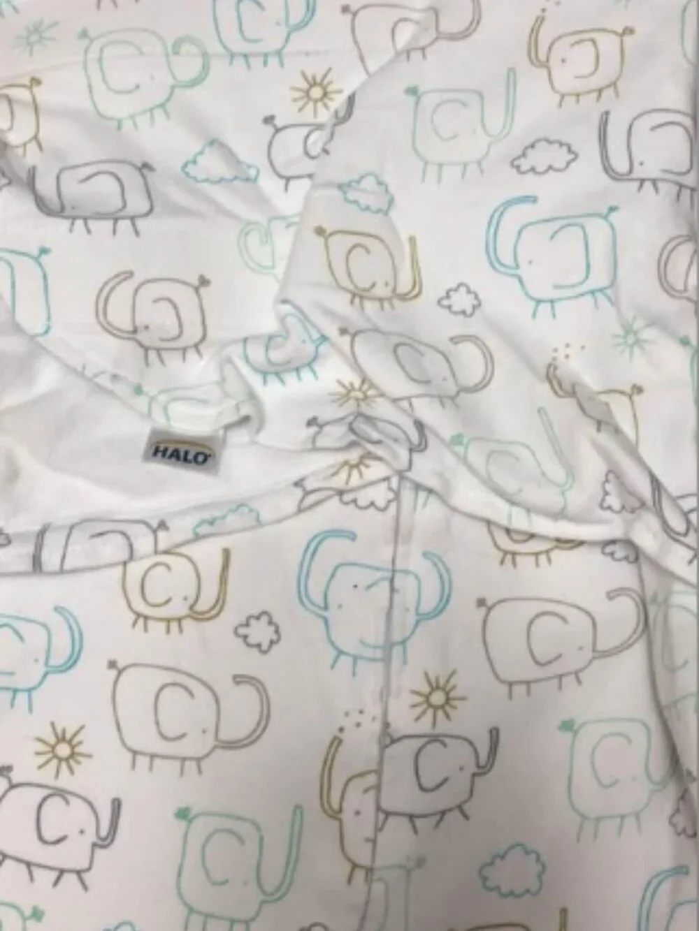 Halo Sleepsack and Swaddle Elephant Back is Best Size NB 0-3 months